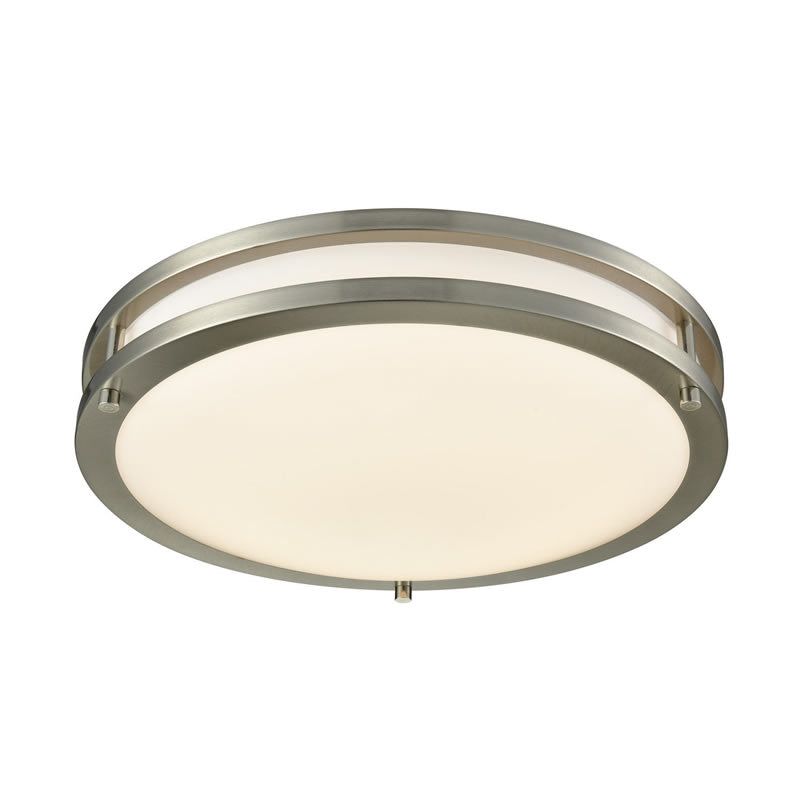 Westgate FDL-14-MCT5 20W 14" LED Double Ring Flush Mount Fixture Brushed Nickel Finish 27K/30K/35K/40K/50K 120V