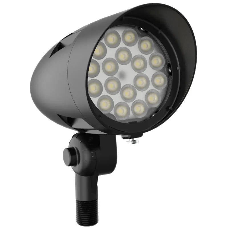 Westgate FLDX-MD-10-30W-40K-BK 10/20/30-Watt LED Bullet Flood Light with Long Shroud Black Finish 4000K 120-277V