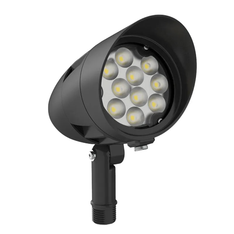 Westgate FLDX-SM-15W-30K-BK 15-Watt LED Bullet Flood Light with Long Shroud Black Finish 3000K 120-277V