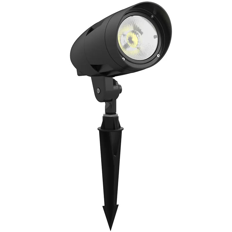 Westgate FLVX-LG-30-50W-MCTP-BK 30/40/50-Watt LED Garden Bullet Flood Light with Spike 30K/40K/50K Black Finish 12V