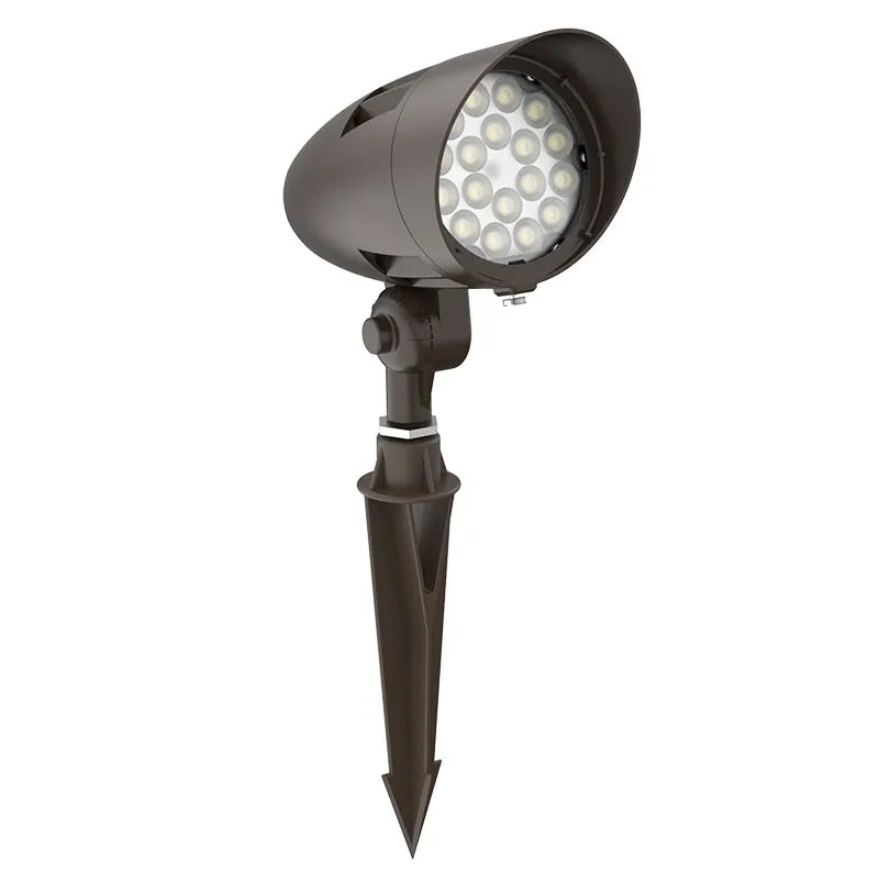 Westgate FLVX-MD-24W-40K-BR 24-Watt LED Garden Bullet Flood Light with Spike 4000K Bronze Finish 12V