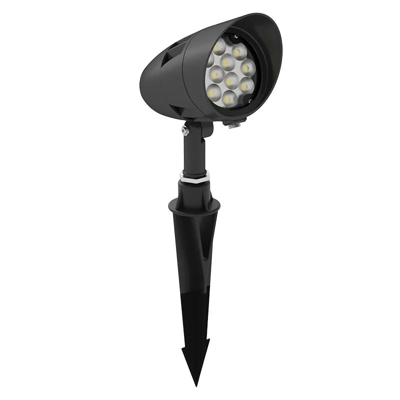 Westgate FLVX-SM-12W-40K-BK 12-Watt LED Garden Bullet Flood Light with Spike 4000K Black Finish 12V