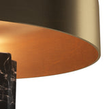 Kibun K70501 FLUTED COLUMN Rechargeable Cordless LED Table Lamp, 3-Levels Brightness Touch Sensor Control, Black Marble / Brushed Brass