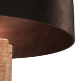 Kibun K70500 FLUTED COLUMN Rechargeable Cordless LED Table Lamp, 3-Levels Brightness Touch Sensor Control, Travertine / Chocolate Bronze
