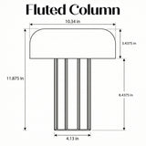 Kibun K70500 FLUTED COLUMN Rechargeable Cordless LED Table Lamp, 3-Levels Brightness Touch Sensor Control, Travertine / Chocolate Bronze