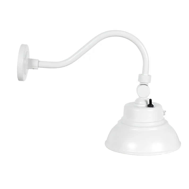 Westgate GNB-25W-MCT-WH-P 25W LED Gooseneck Barn Light White Finish 30K/40K/50K 120-277V