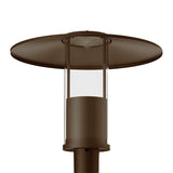 Westgate GPH-12-40W-MCTP-BR 12W/20W/30W/40W LED Top-Hat Post-Top Light Fixture Bronze Finish Fits 2-3/8" Poles 30K/40K/50K 120-277V