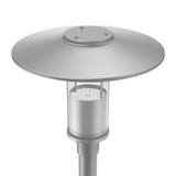 Westgate GPH-12-40W-MCTP-GY 12W/20W/30W/40W LED Top-Hat Post-Top Light Fixture Silver Grey Finish Fits 2-3/8" Poles 30K/40K/50K 120-277V