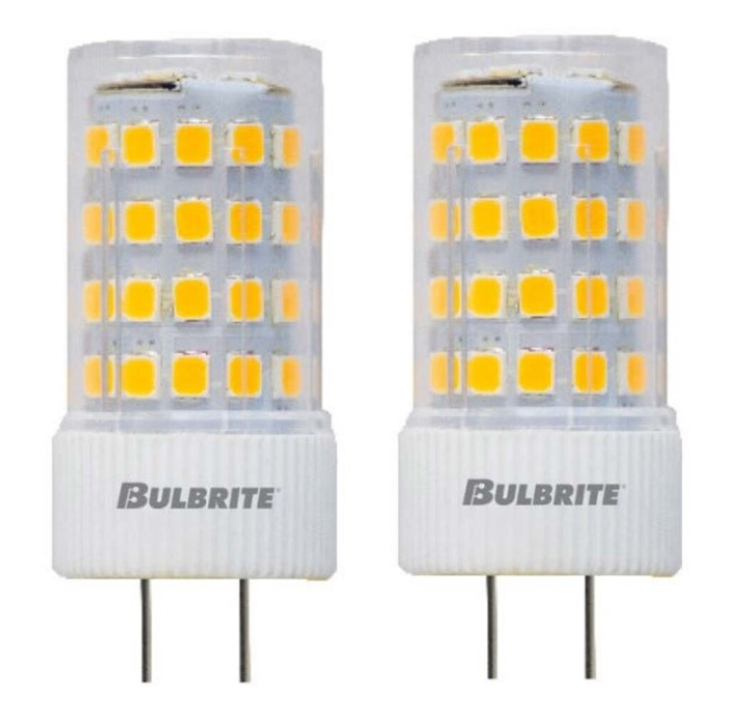 Bulbrite 861599 5W LED T7 Light Bulb 3000K Dimmable GY6 550 Lumens 12V 2PK