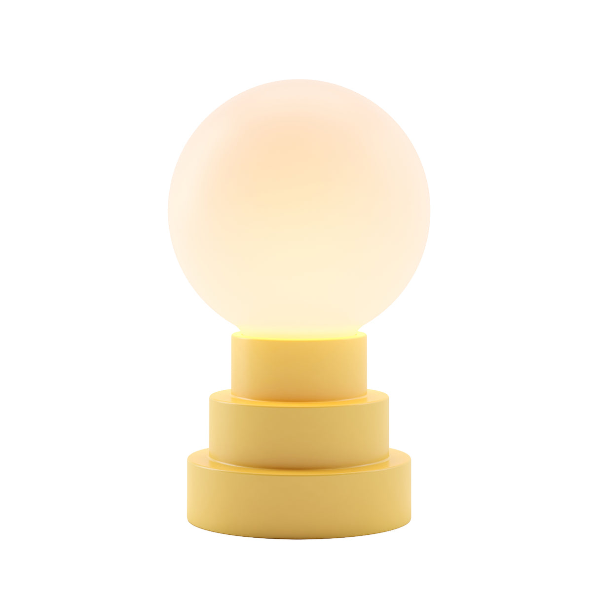 Kibun K70203 GLOBE Rechargeable Cordless LED Table Lamp, 3-Levels Brightness Touch Sensor Control, Citrone