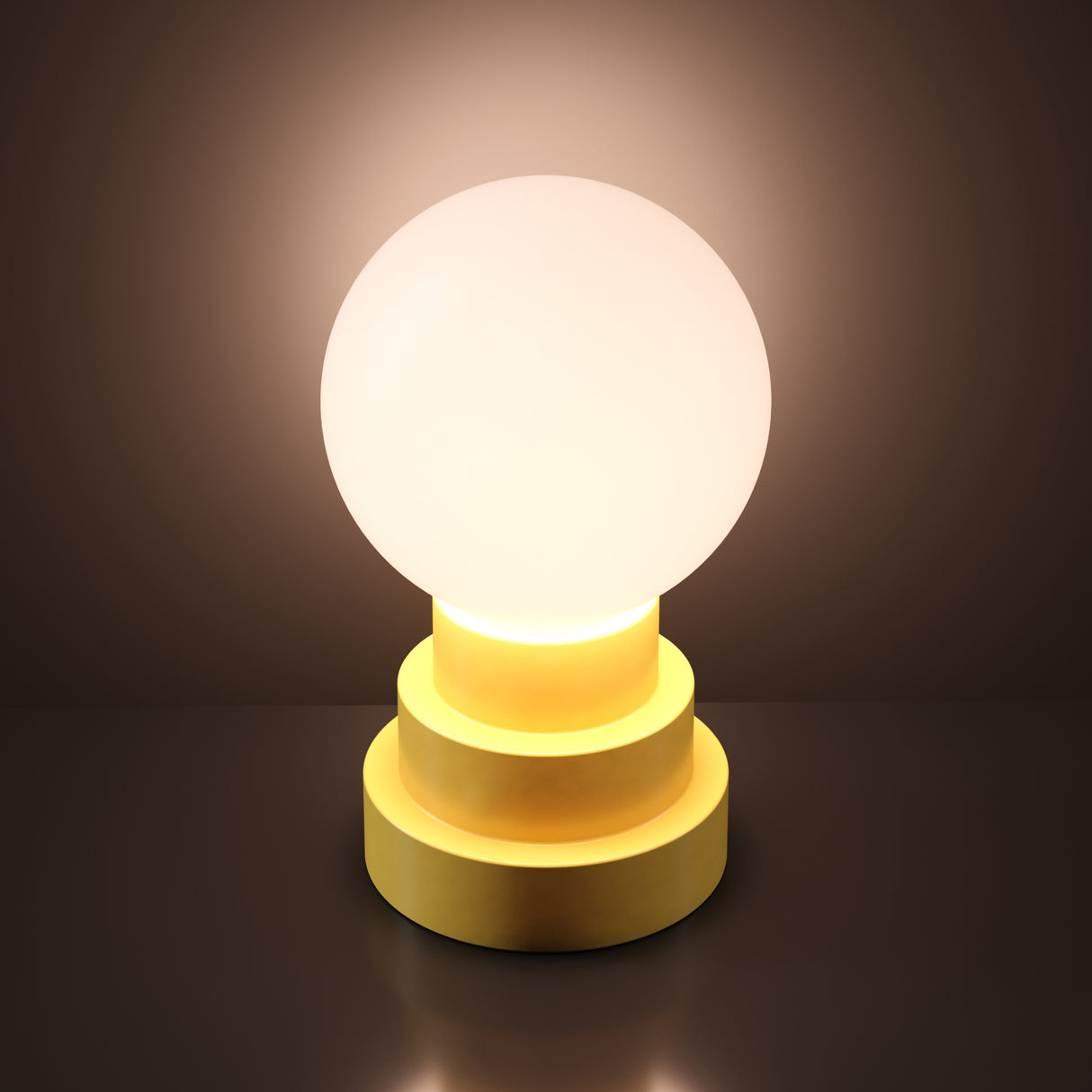 Kibun K70203 GLOBE Rechargeable Cordless LED Table Lamp, 3-Levels Brightness Touch Sensor Control, Citrone