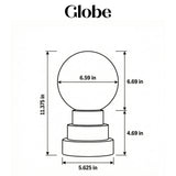 Kibun K70204 GLOBE Rechargeable Cordless LED Table Lamp, 3-Levels Brightness Touch Sensor Control, Avalon