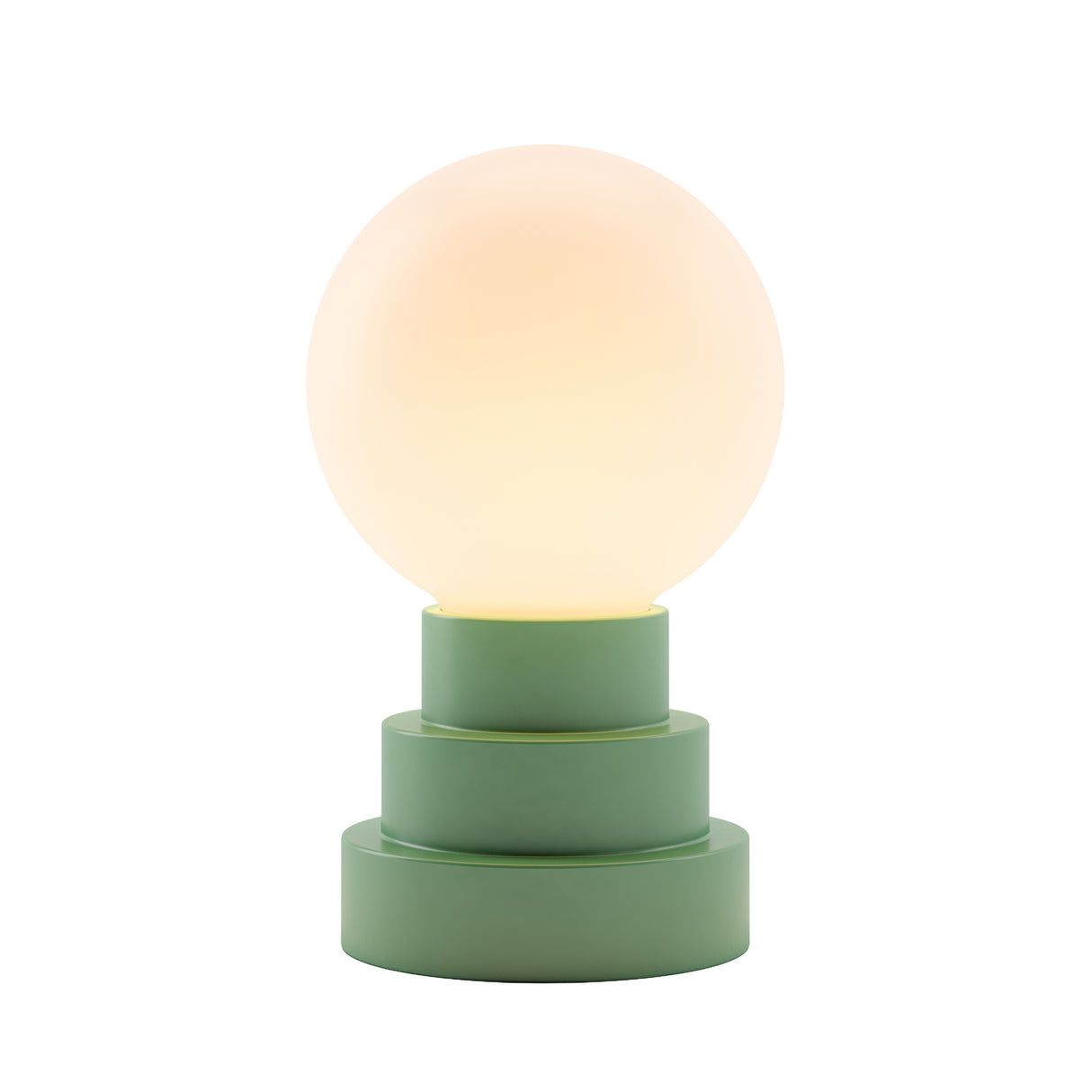 Kibun K70200 GLOBE Rechargeable Cordless LED Table Lamp, 3-Levels Brightness Touch Sensor Control, Moss