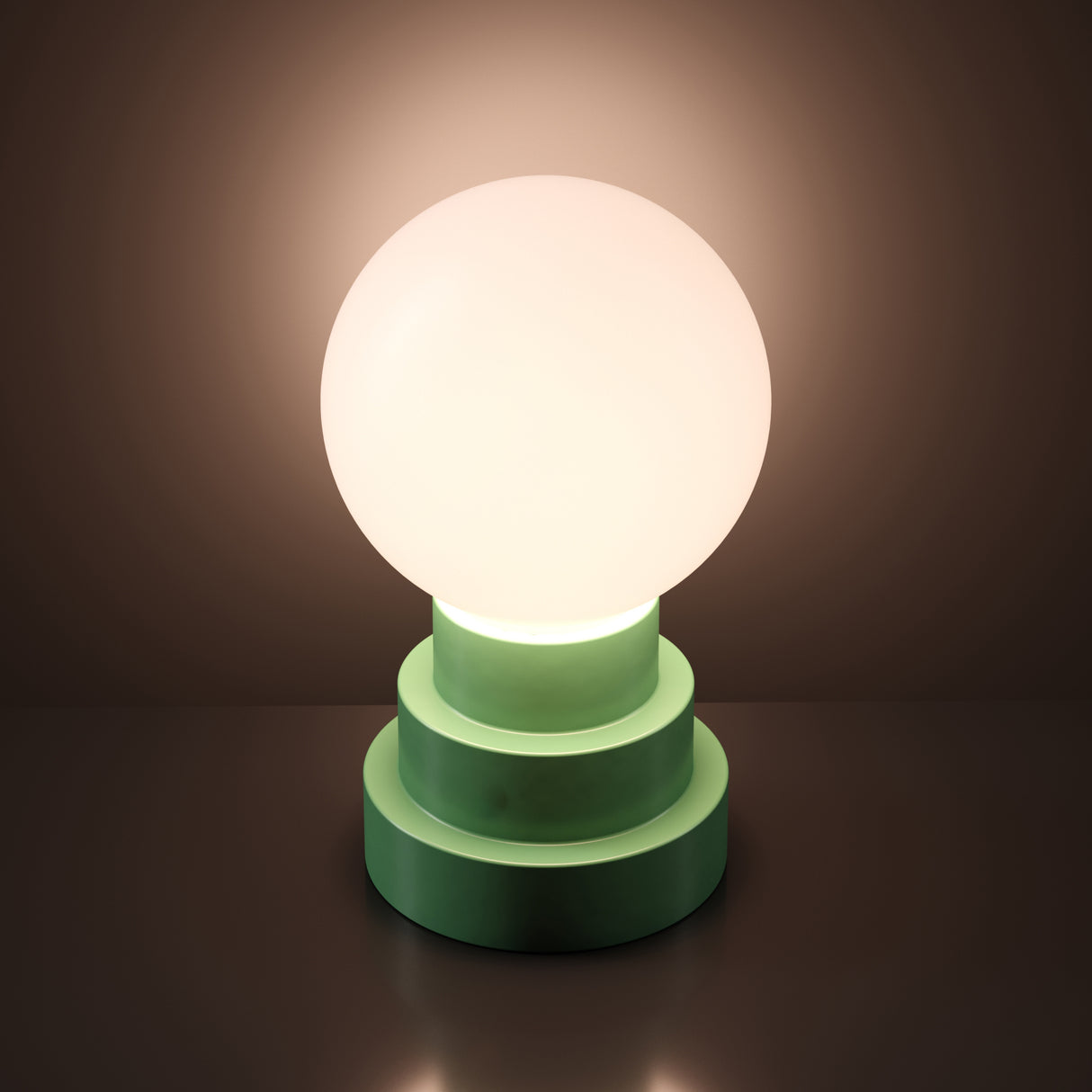 Kibun K70200 GLOBE Rechargeable Cordless LED Table Lamp, 3-Levels Brightness Touch Sensor Control, Moss