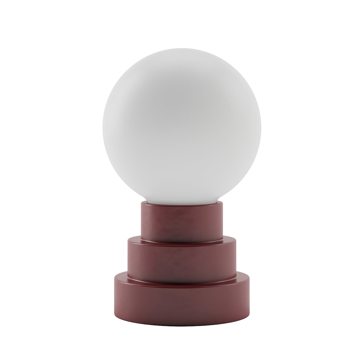 Kibun K70201 GLOBE Rechargeable Cordless LED Table Lamp, 3-Levels Brightness Touch Sensor Control, Oxblood