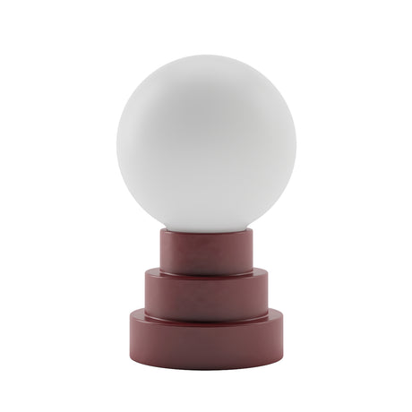Kibun K70201 GLOBE Rechargeable Cordless LED Table Lamp, 3-Levels Brightness Touch Sensor Control, Oxblood