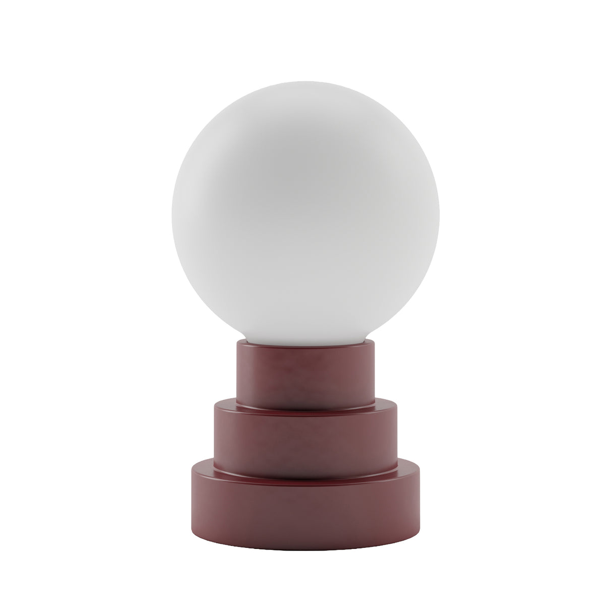 Kibun K70201 GLOBE Rechargeable Cordless LED Table Lamp, 3-Levels Brightness Touch Sensor Control, Oxblood