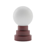 Kibun K70201 GLOBE Rechargeable Cordless LED Table Lamp, 3-Levels Brightness Touch Sensor Control, Oxblood
