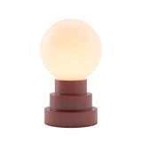Kibun K70201 GLOBE Rechargeable Cordless LED Table Lamp, 3-Levels Brightness Touch Sensor Control, Oxblood