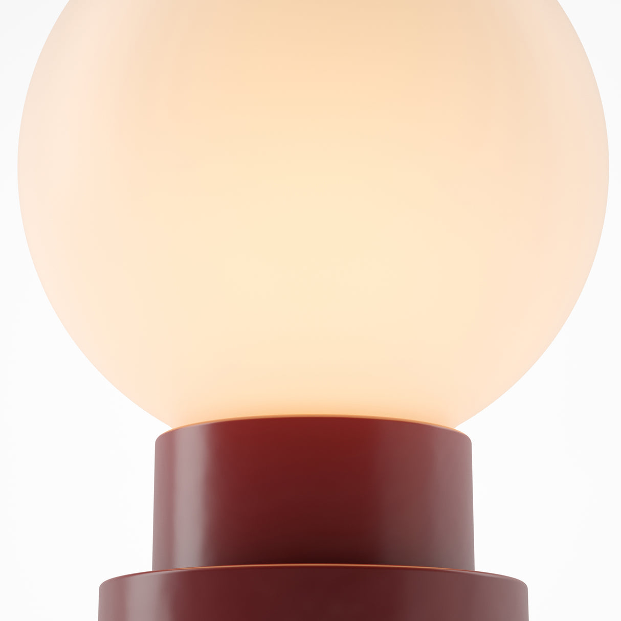 Kibun K70201 GLOBE Rechargeable Cordless LED Table Lamp, 3-Levels Brightness Touch Sensor Control, Oxblood