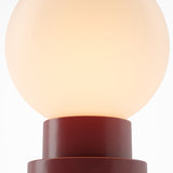 Kibun K70201 GLOBE Rechargeable Cordless LED Table Lamp, 3-Levels Brightness Touch Sensor Control, Oxblood