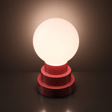 Kibun K70201 GLOBE Rechargeable Cordless LED Table Lamp, 3-Levels Brightness Touch Sensor Control, Oxblood