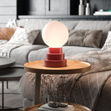 Kibun K70201 GLOBE Rechargeable Cordless LED Table Lamp, 3-Levels Brightness Touch Sensor Control, Oxblood