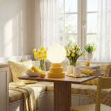 Kibun K70203 GLOBE Rechargeable Cordless LED Table Lamp, 3-Levels Brightness Touch Sensor Control, Citrone