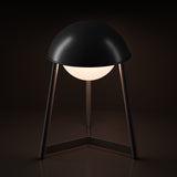Kibun K70105 HELMET Rechargeable Cordless LED Table Lamp, 3-Levels Brightness Touch Sensor Control, Black
