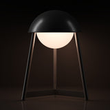 Kibun K70105 HELMET Rechargeable Cordless LED Table Lamp, 3-Levels Brightness Touch Sensor Control, Black
