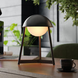 Kibun K70105 HELMET Rechargeable Cordless LED Table Lamp, 3-Levels Brightness Touch Sensor Control, Black