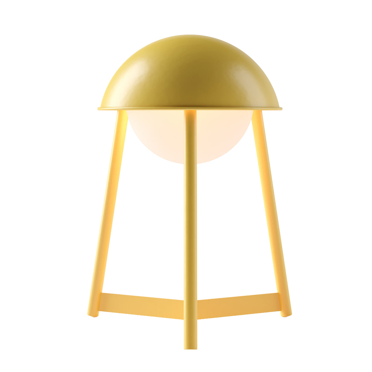 Kibun K70103 HELMET Rechargeable Cordless LED Table Lamp, 3-Levels Brightness Touch Sensor Control, Citrone