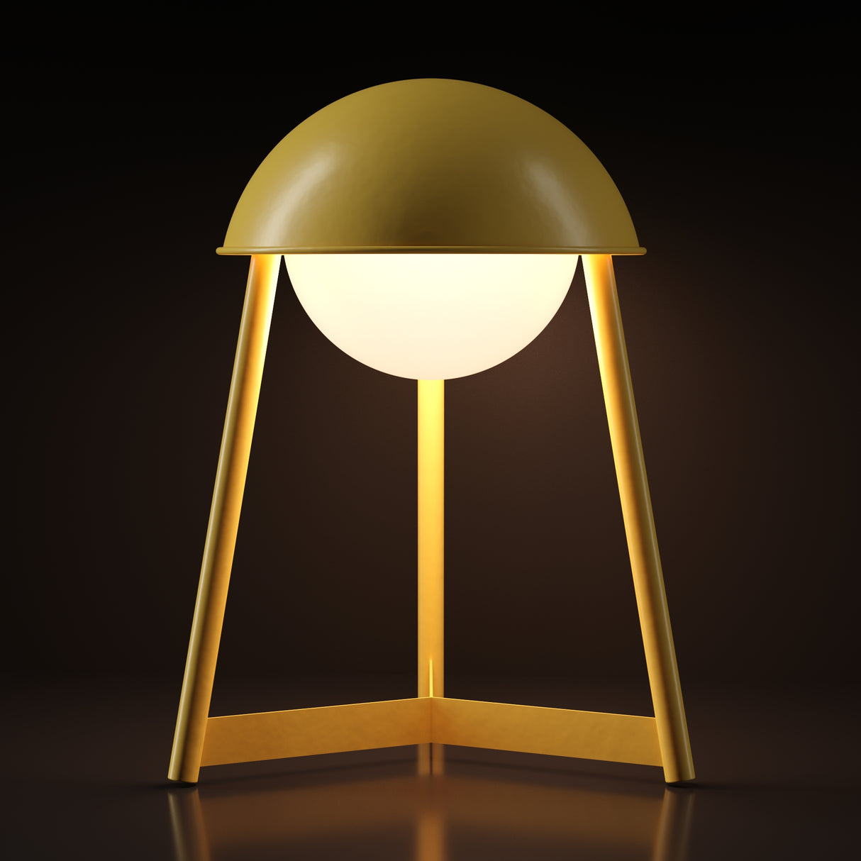 Kibun K70103 HELMET Rechargeable Cordless LED Table Lamp, 3-Levels Brightness Touch Sensor Control, Citrone