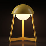 Kibun K70103 HELMET Rechargeable Cordless LED Table Lamp, 3-Levels Brightness Touch Sensor Control, Citrone