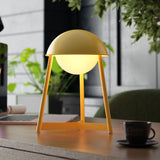 Kibun K70103 HELMET Rechargeable Cordless LED Table Lamp, 3-Levels Brightness Touch Sensor Control, Citrone