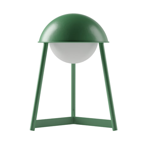 Kibun K70100 HELMET Rechargeable Cordless LED Table Lamp, 3-Levels Brightness Touch Sensor Control, Moss