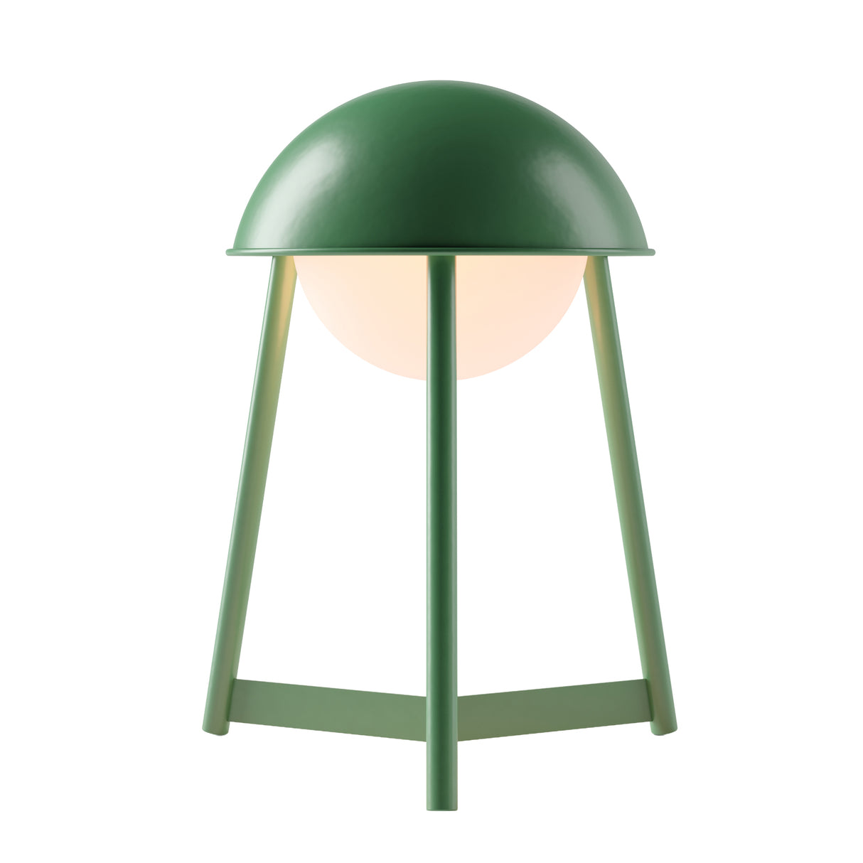 Kibun K70100 HELMET Rechargeable Cordless LED Table Lamp, 3-Levels Brightness Touch Sensor Control, Moss