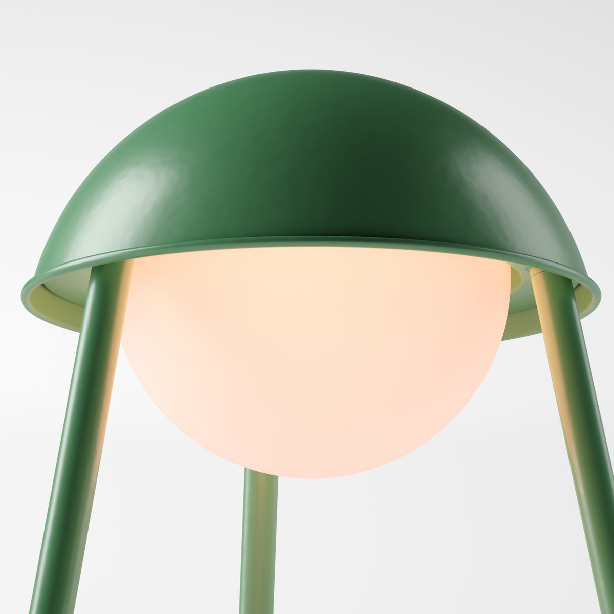Kibun K70100 HELMET Rechargeable Cordless LED Table Lamp, 3-Levels Brightness Touch Sensor Control, Moss