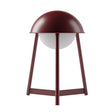 Kibun K70101 HELMET Rechargeable Cordless LED Table Lamp, 3-Levels Brightness Touch Sensor Control, Oxblood