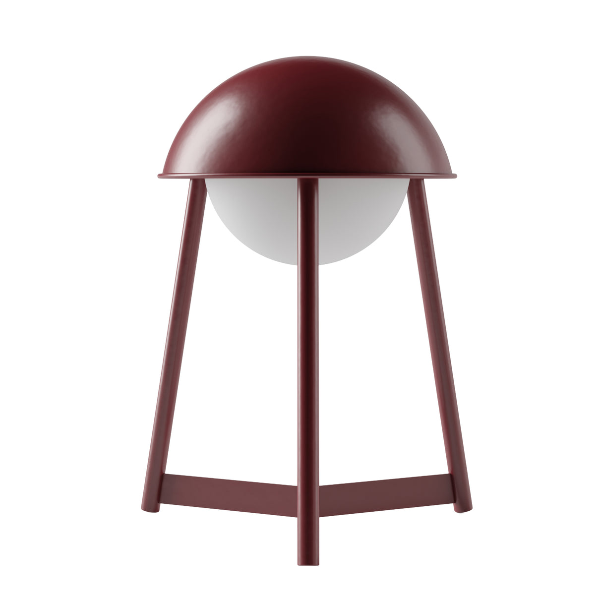 Kibun K70101 HELMET Rechargeable Cordless LED Table Lamp, 3-Levels Brightness Touch Sensor Control, Oxblood