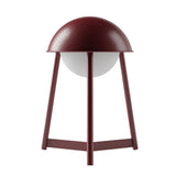 Kibun K70101 HELMET Rechargeable Cordless LED Table Lamp, 3-Levels Brightness Touch Sensor Control, Oxblood