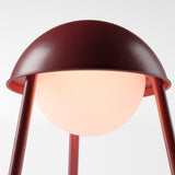 Kibun K70101 HELMET Rechargeable Cordless LED Table Lamp, 3-Levels Brightness Touch Sensor Control, Oxblood