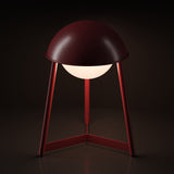 Kibun K70101 HELMET Rechargeable Cordless LED Table Lamp, 3-Levels Brightness Touch Sensor Control, Oxblood