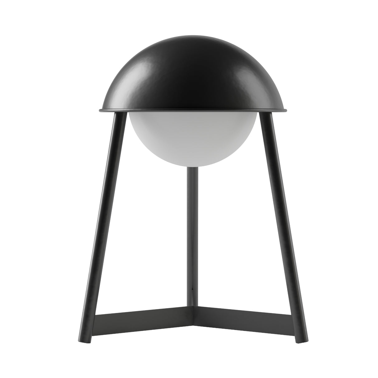 Kibun K70105 HELMET Rechargeable Cordless LED Table Lamp, 3-Levels Brightness Touch Sensor Control, Black