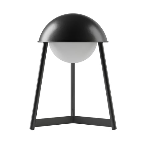 Kibun K70105 HELMET Rechargeable Cordless LED Table Lamp, 3-Levels Brightness Touch Sensor Control, Black