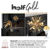 Bulbrite 862840 Bulbrite LED Filament Pack of (4) 5 Watt Dimmable A19 Light Bulb with Half Gold Glass Finish and Medium (E26) Base - 2700K (Warm White Light), 400 Lumens
