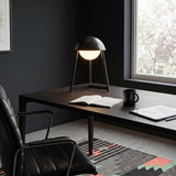 Kibun K70105 HELMET Rechargeable Cordless LED Table Lamp, 3-Levels Brightness Touch Sensor Control, Black