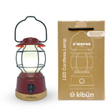 Kibun K80100 S'mores Cordless LED Outdoor Table Lamp with Dimmer, Built-in Rechargeable Battery, 3-Level Brightness with Power Bank, Red