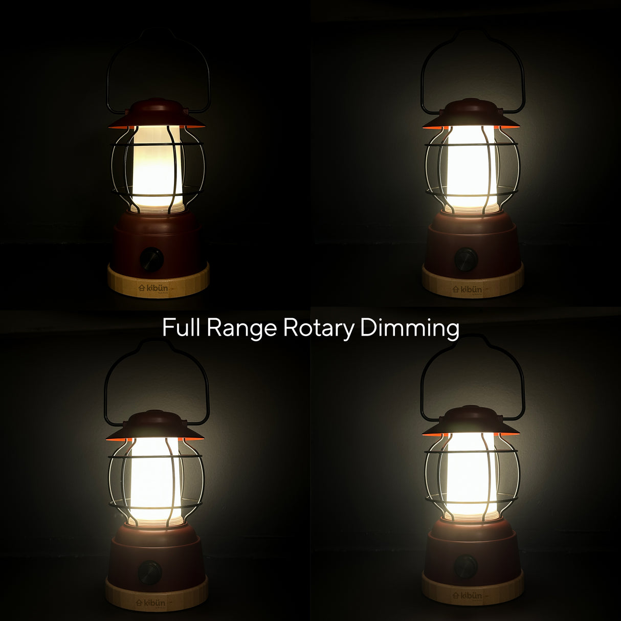 Kibun K80101 S'mores Cordless LED Outdoor Table Lamp with Dimmer, Built-in Rechargeable Battery, 3-Level Brightness with Power Bank, Black