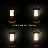 Kibun K80101 S'mores Cordless LED Outdoor Table Lamp with Dimmer, Built-in Rechargeable Battery, 3-Level Brightness with Power Bank, Black